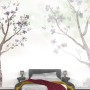 Watercolor Magnolia Floral Wallpaper Mural
