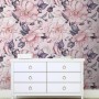 Watercolor Pink Floral Pattern Wallpaper Mural