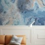 Turquoise Wave Pattern Wallpaper Mural