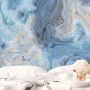 Turquoise Wave Pattern Wallpaper Mural