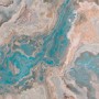 Turquoise Brown Wave Brush Wallpaper Mural