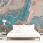 Turquoise Brown Wave Brush Wallpaper Mural