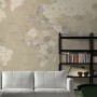 Brown & Brown Political World Map Wallpaper Mural