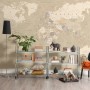 Brown & Brown Political World Map Wallpaper Mural