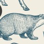 Nordic Animal Drawing for Kids Wallpaper Mural