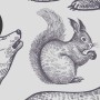 Nordic Animal Drawing for Kids Wallpaper Mural