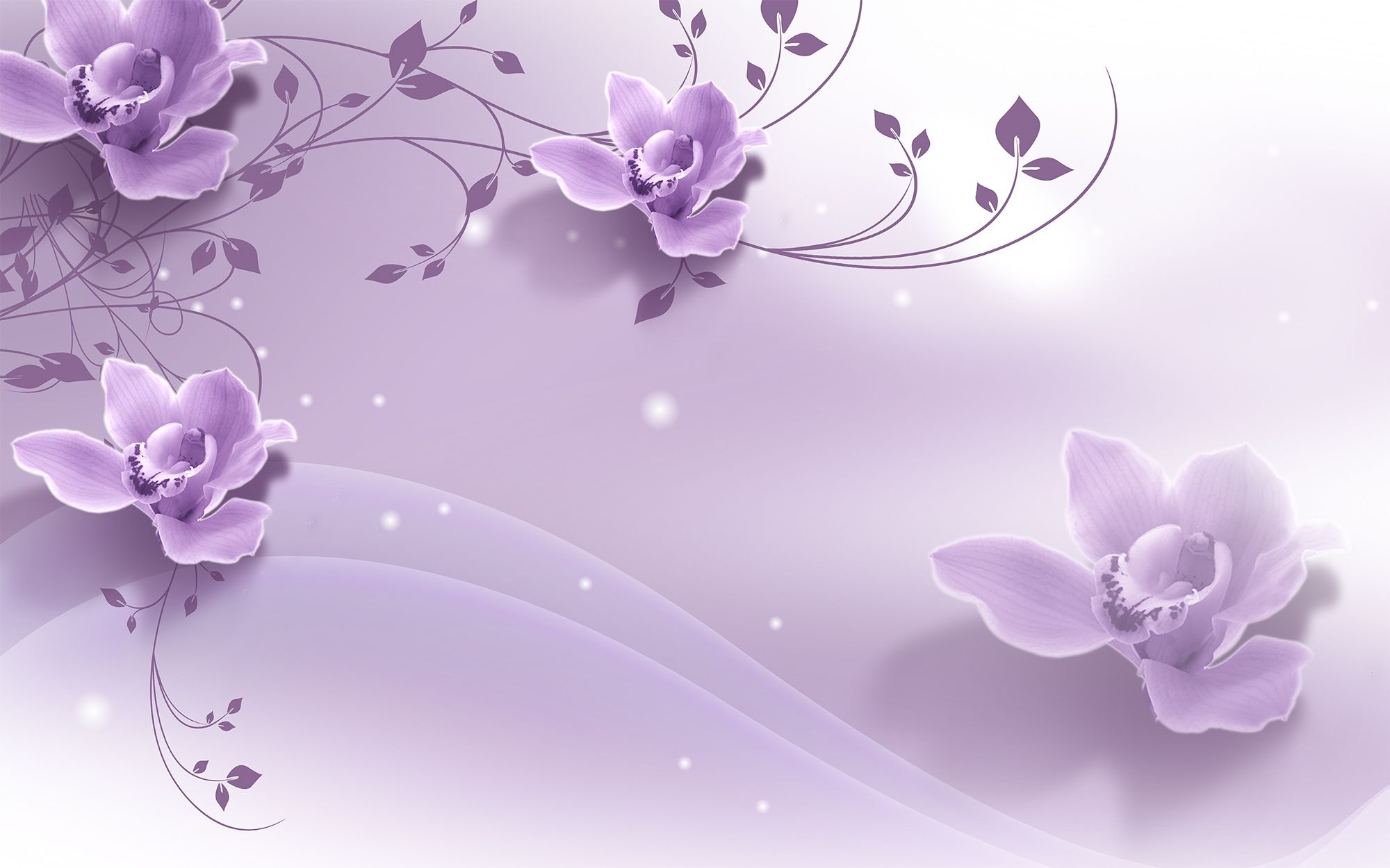 Look Purple Flowers Wallpaper Mural