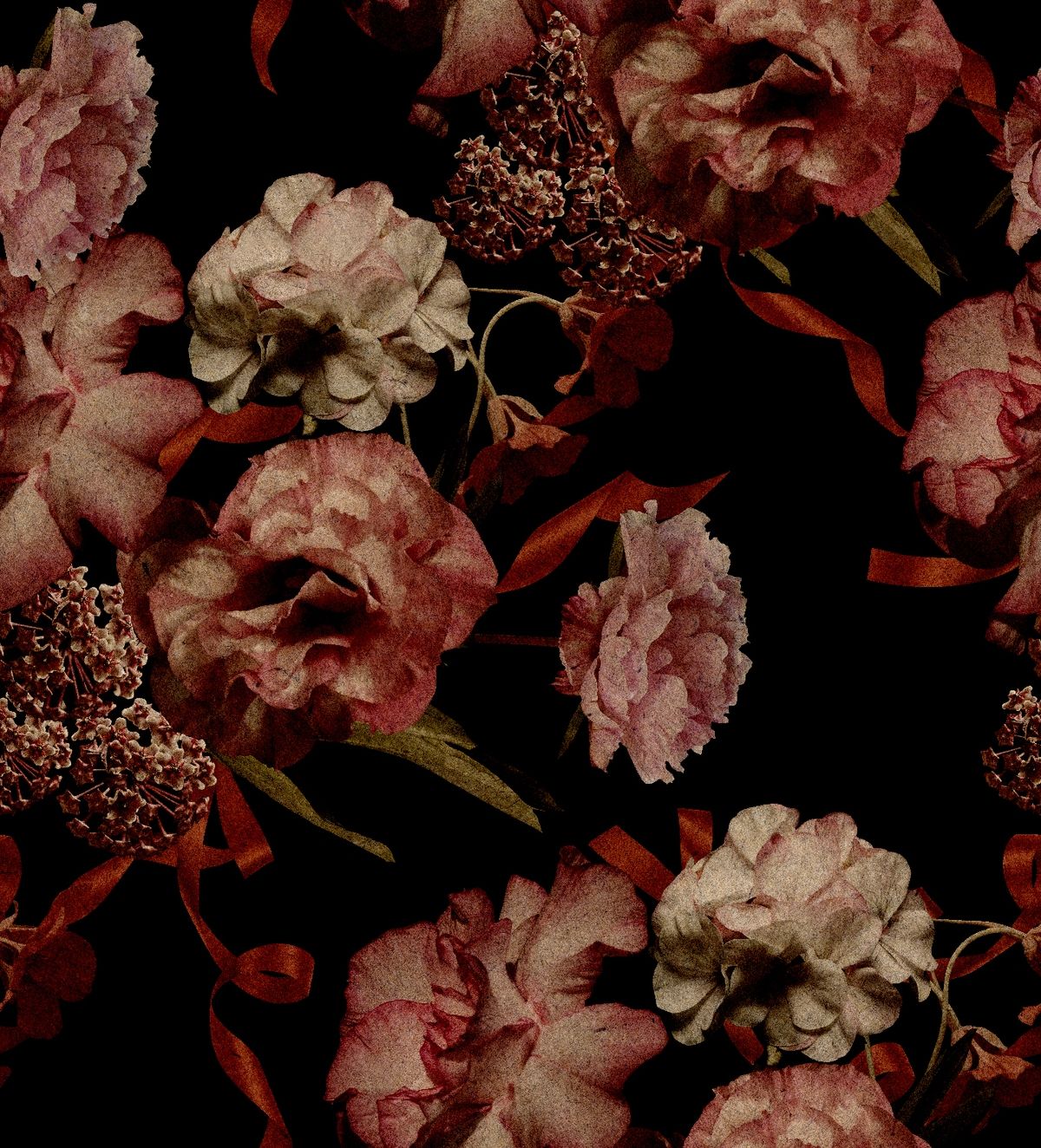 Dark floral peel and stick wallpaper, Dutch flowers oil painting, Wall —  Digital Icons