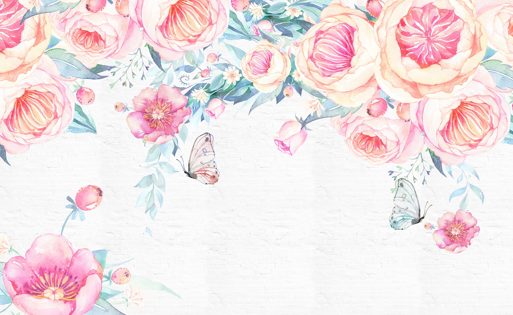 Pink Watercolor Flower Wallpaper