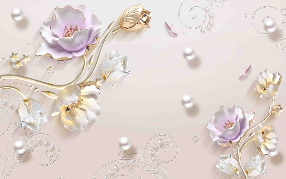 tulip embossed wallpaper
