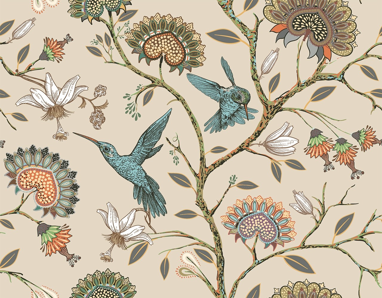 wallpaper hummingbird design