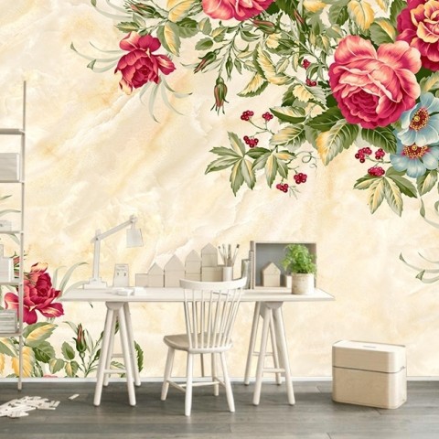 vintage red rose wallpaper