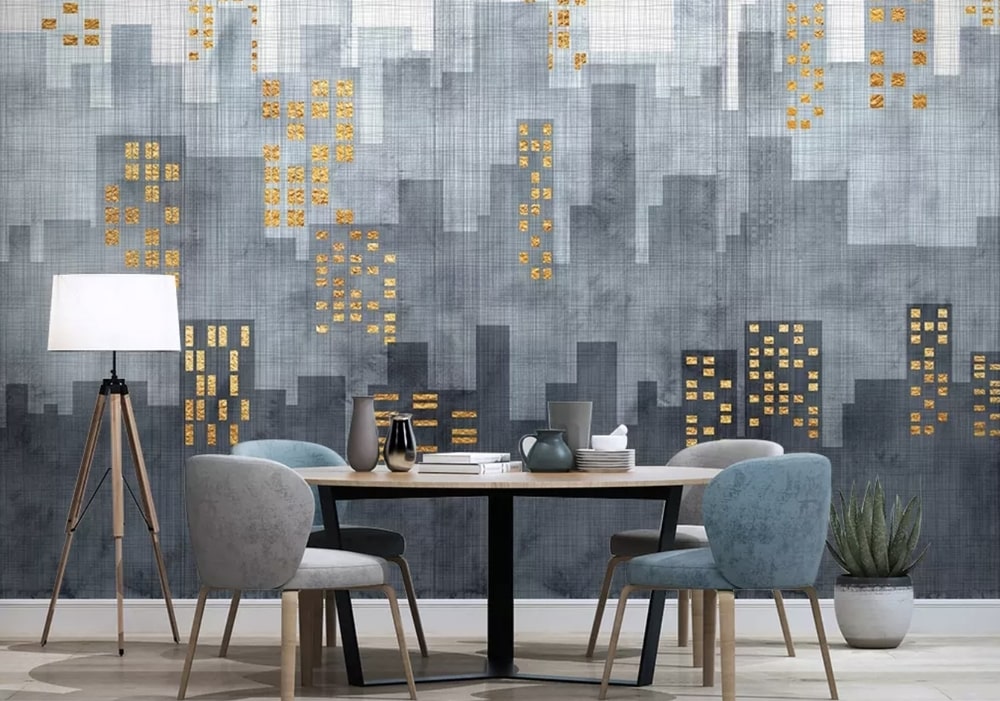 City Silhouette wallpaper for kitchen