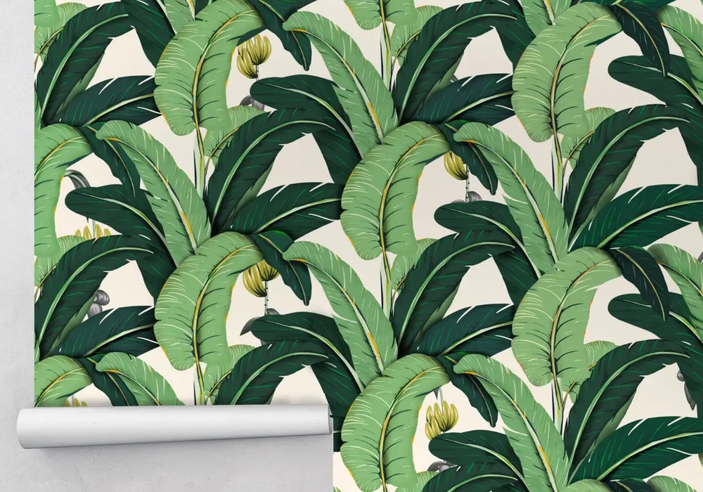Banana Leaf Pattern Wallpaper Mural