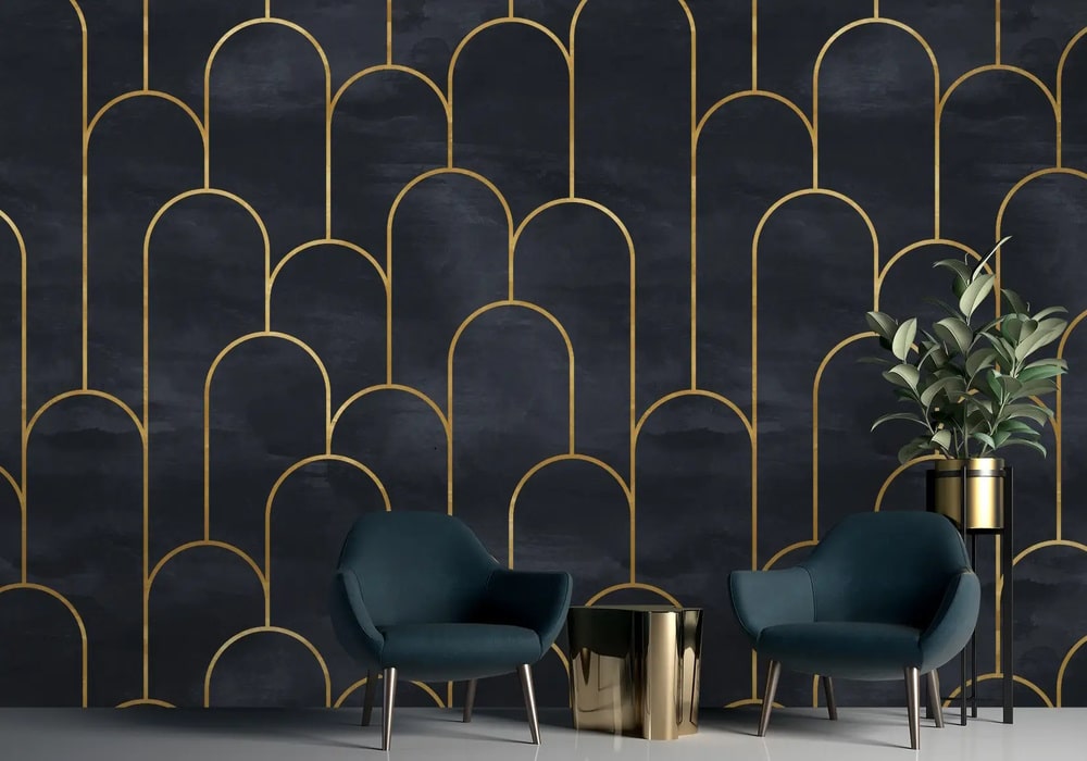 Dark Arches Art Deco Wallpaper Mural