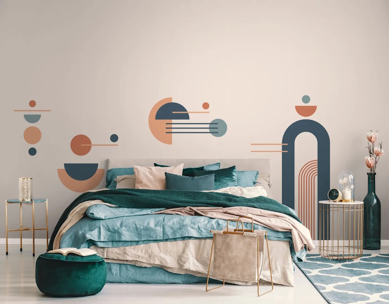 Geometric Arch with Shapes Wall Decal Sticker